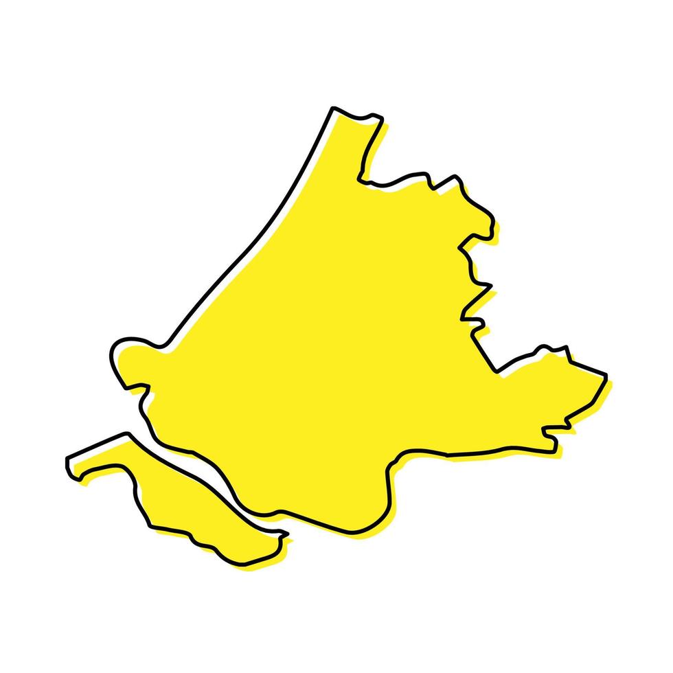 Facile contour carte de Sud Hollande est une Province de Pays-Bas vecteur