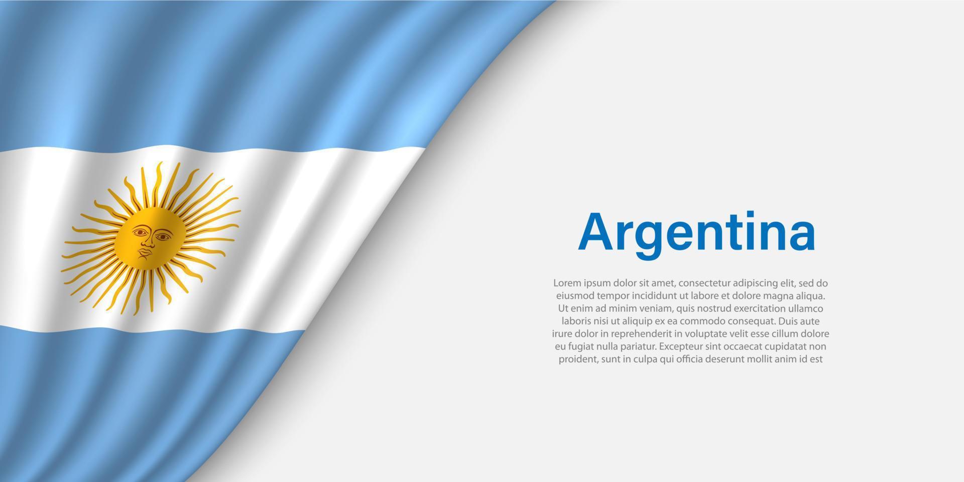 vague drapeau de Argentine sur blanc Contexte. vecteur