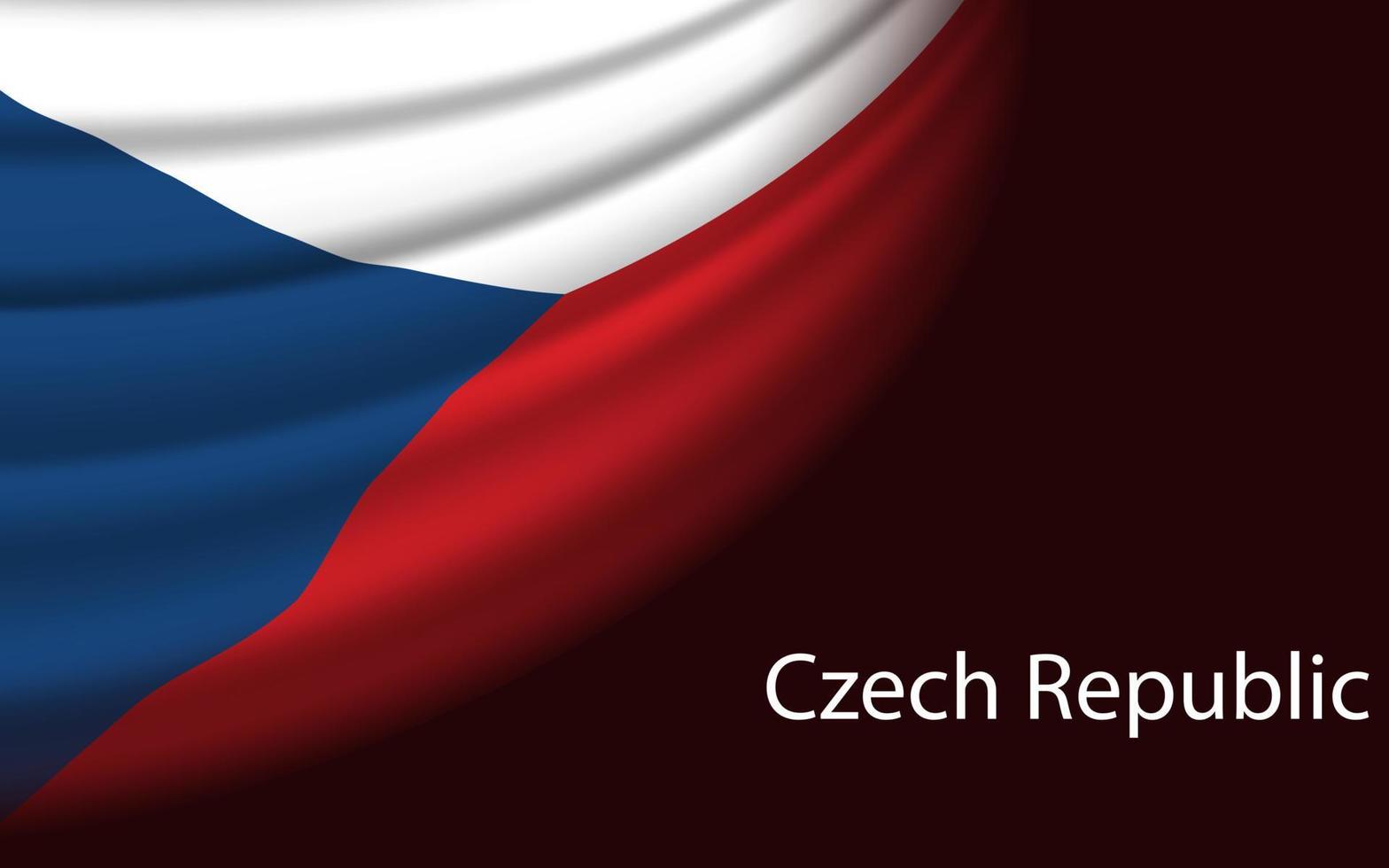 vague drapeau de tchèque république sur foncé Contexte. bannière ou ruban vecteur
