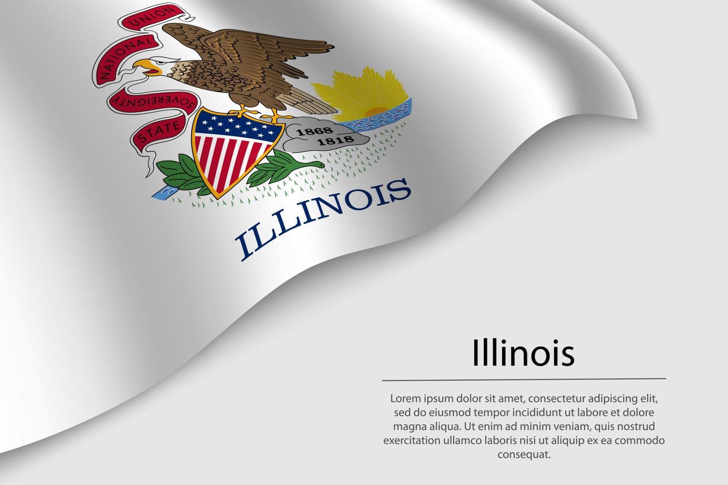 vague drapeau de Illinois est une Etat de uni États. vecteur