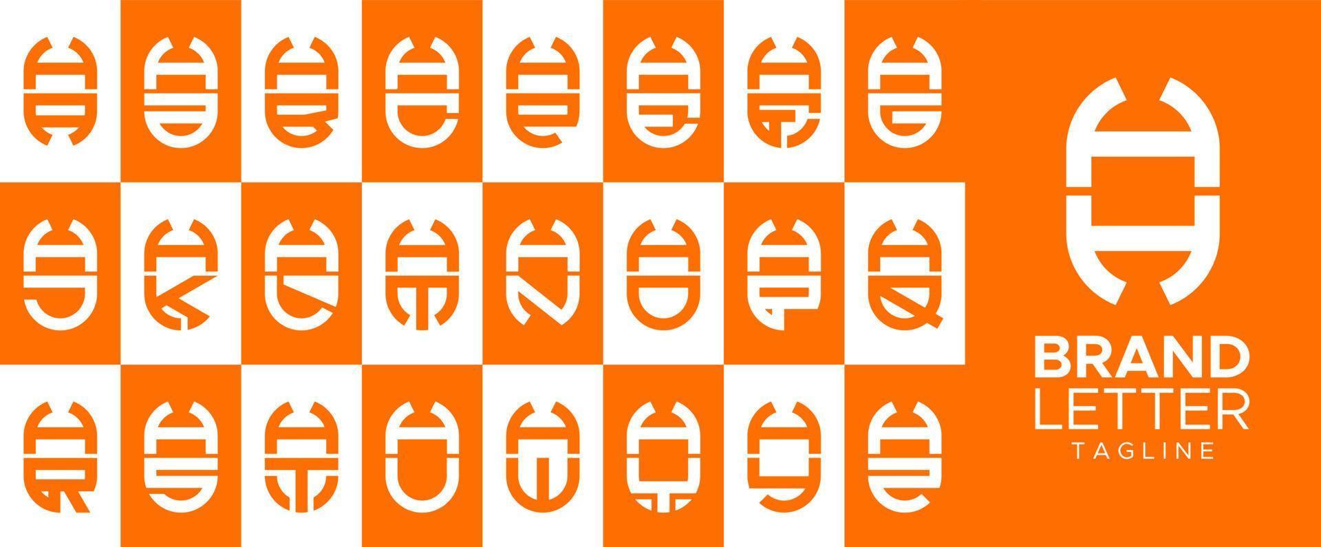 minimaliste capsule lettre h hh logo conception ensemble. moderne ligne tube initiale h logo. vecteur