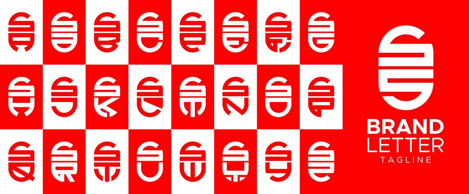 minimaliste capsule lettre s ss logo conception ensemble. moderne ligne tube initiale s logo. vecteur