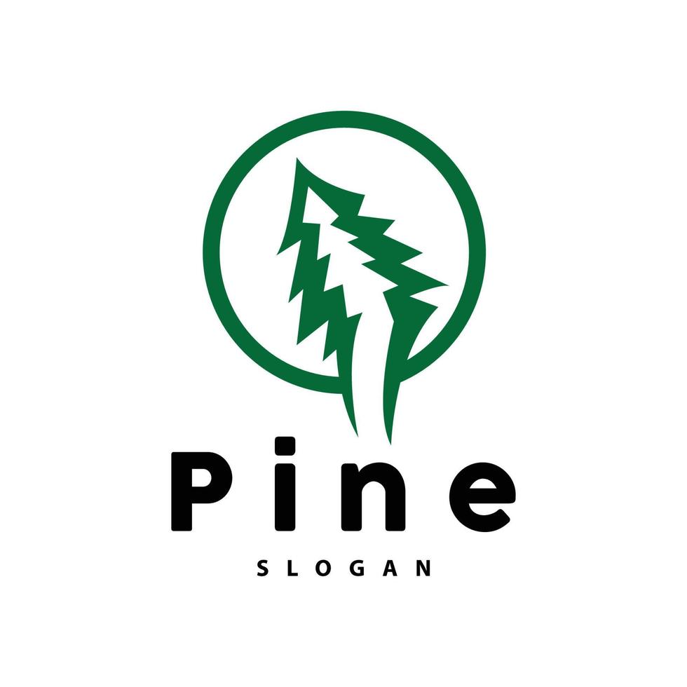 pin arbre logo, luxueux élégant Facile conception, sapin arbre vecteur abstrait, forêt icône illustration pin produit marque
