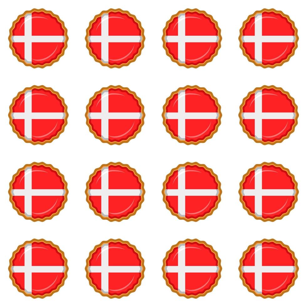 modèle biscuit avec drapeau pays Danemark dans savoureux biscuit vecteur