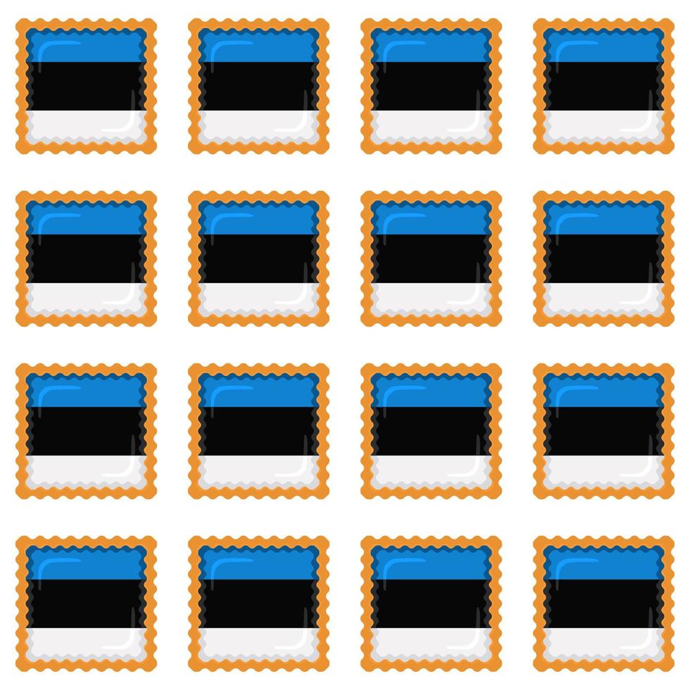 modèle biscuit avec drapeau pays Estonie dans savoureux biscuit vecteur