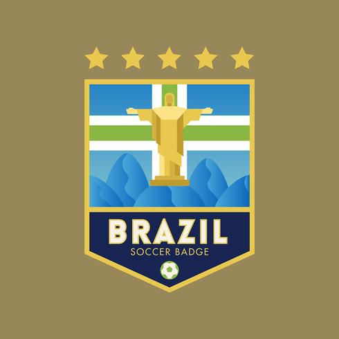 Badges de football de la Coupe du monde au Brésil vecteur