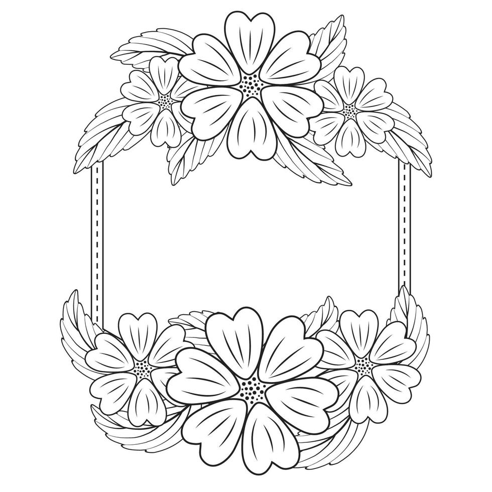 main tiré griffonnage fleur bouquet, couronne fleur cadre, mignonne griffonnage brosse rond floral couronnes de fleurs Cadre conception éléments pour logo mariage, affiche, funérailles, invitation, bannière, salutation carte vecteur art