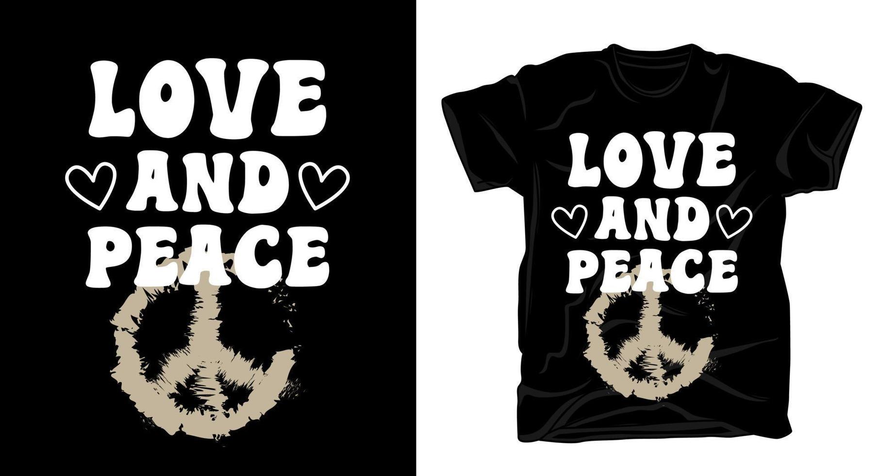 l'amour et paix typographie t chemise conception vecteur