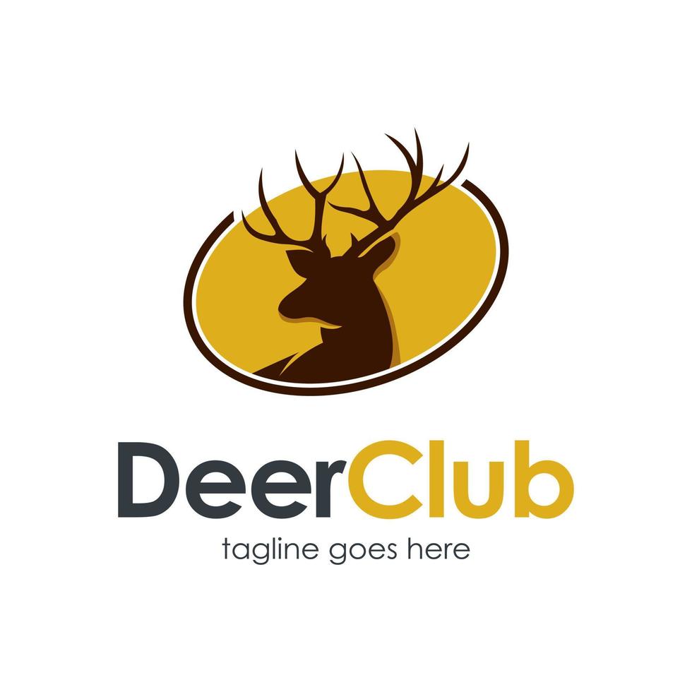 cerf club logo conception modèle avec cerf icône et badge. parfait pour entreprise, entreprise, mobile, application, zoo, etc. vecteur