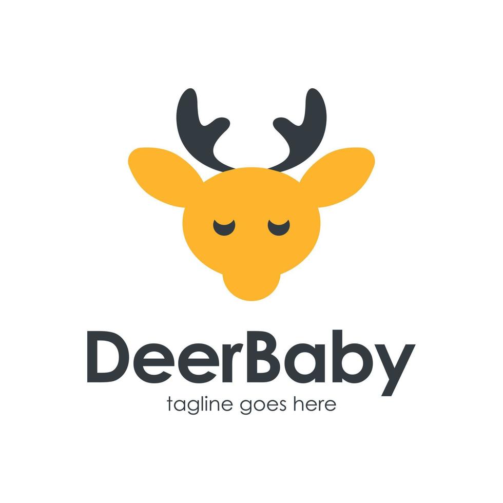 cerf bébé logo conception modèle avec cerf icône et mignon. parfait pour entreprise, entreprise, mobile, application, zoo, etc. vecteur