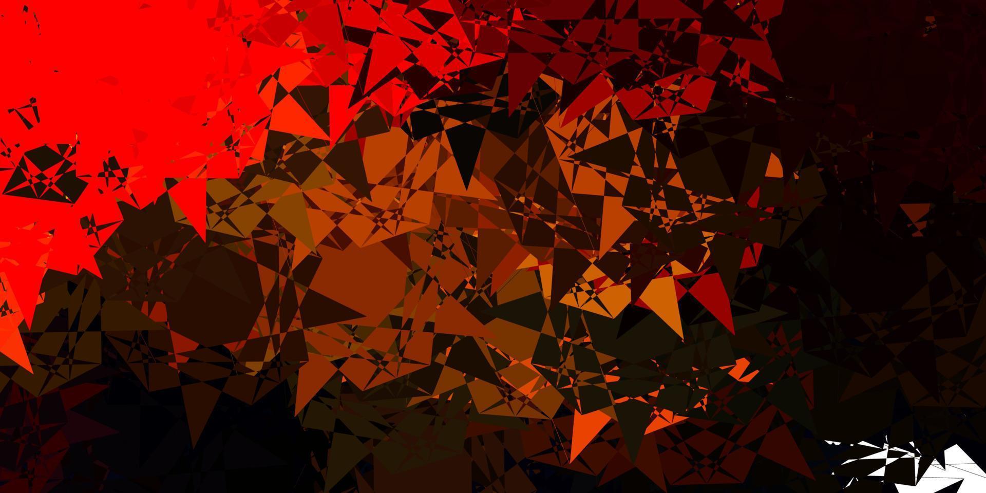 texture vectorielle orange foncé avec des triangles aléatoires. vecteur