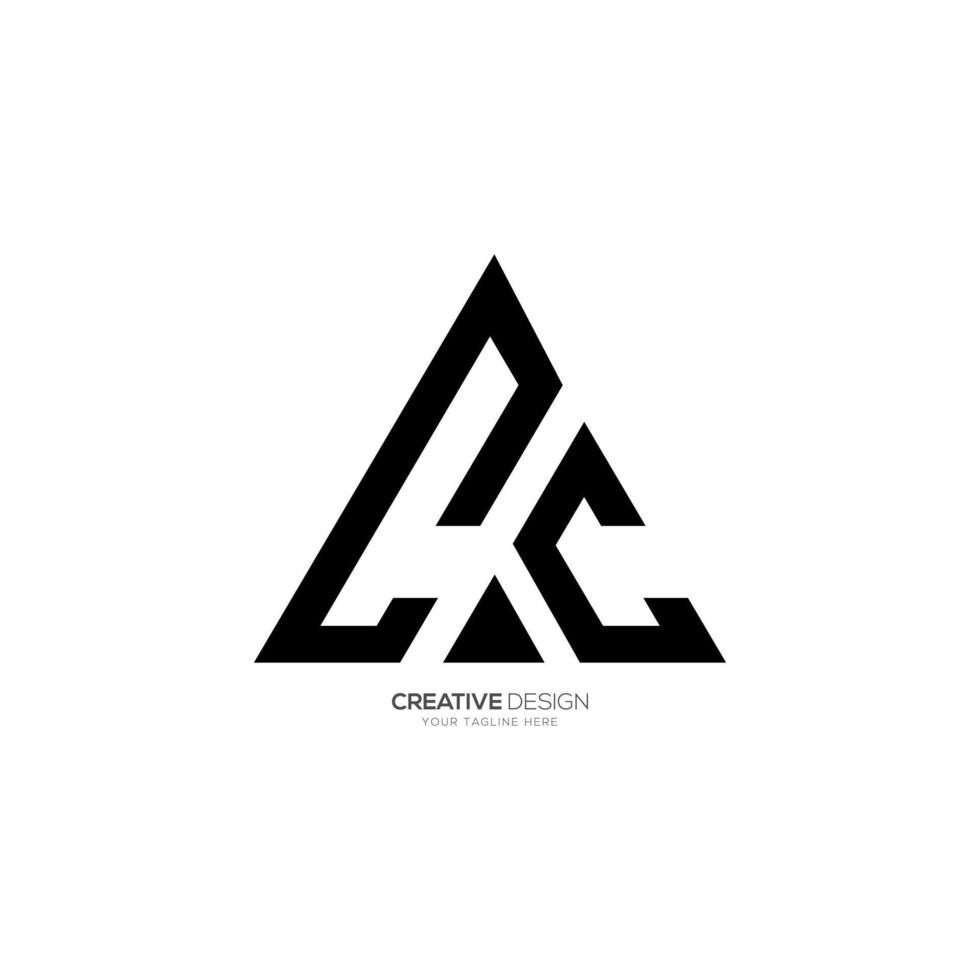 lettre c c une moderne Triangle unique monogramme logo vecteur