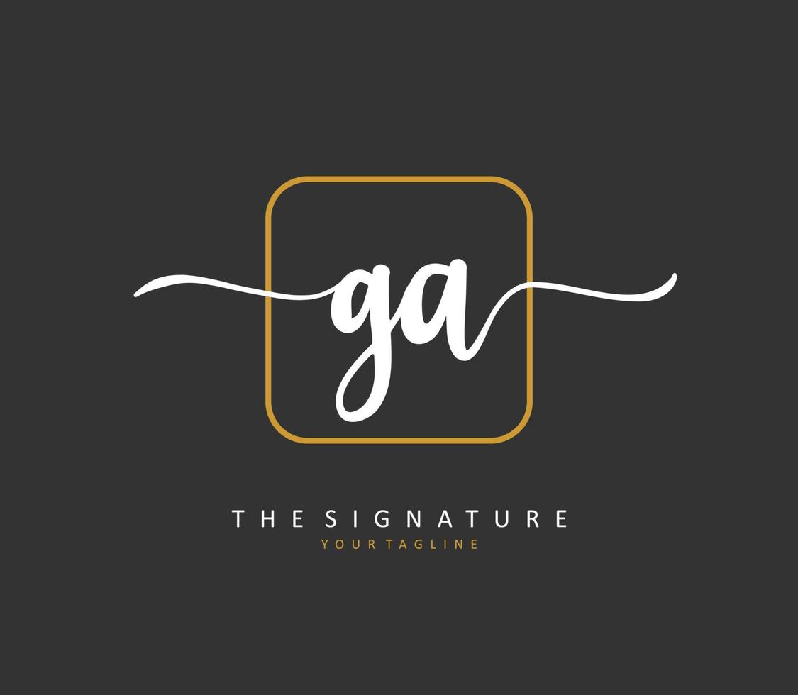 g une Géorgie initiale lettre écriture et Signature logo. une concept écriture initiale logo avec modèle élément. vecteur