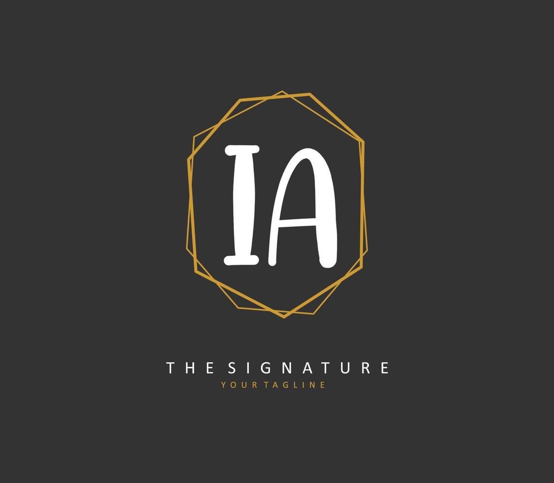 je une ia initiale lettre écriture et Signature logo. une concept écriture initiale logo avec modèle élément. vecteur