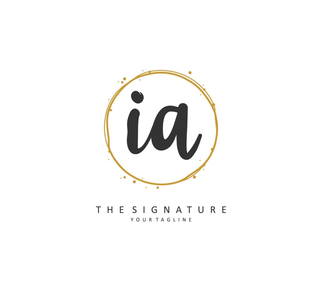 je une ia initiale lettre écriture et Signature logo. une concept écriture initiale logo avec modèle élément. vecteur