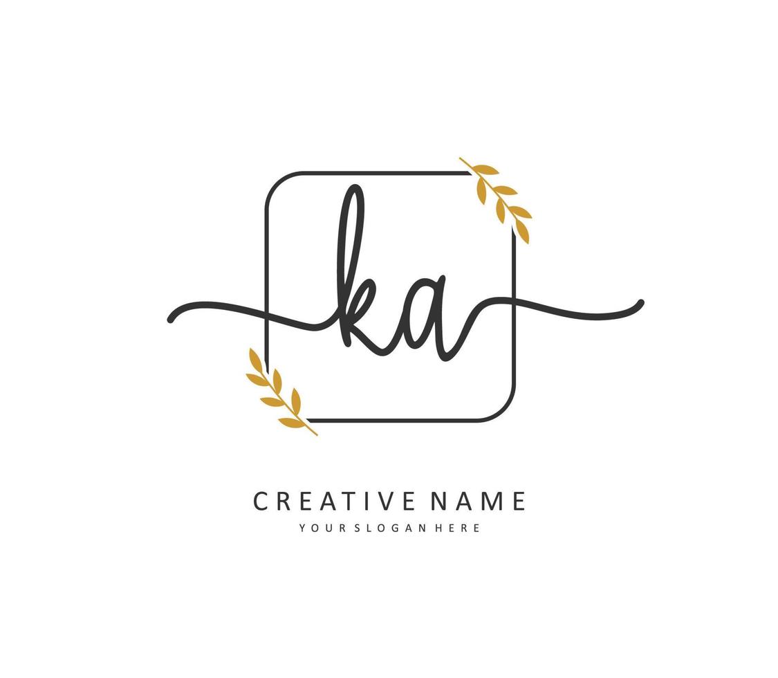 k une ka initiale lettre écriture et Signature logo. une concept écriture initiale logo avec modèle élément. vecteur