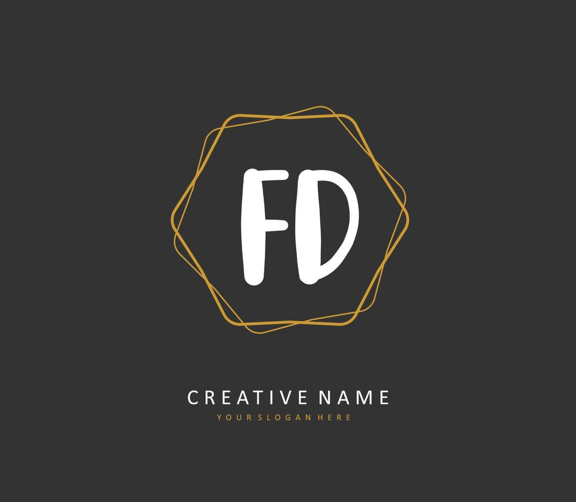 fd initiale lettre écriture et Signature logo. une concept écriture initiale logo avec modèle élément. vecteur