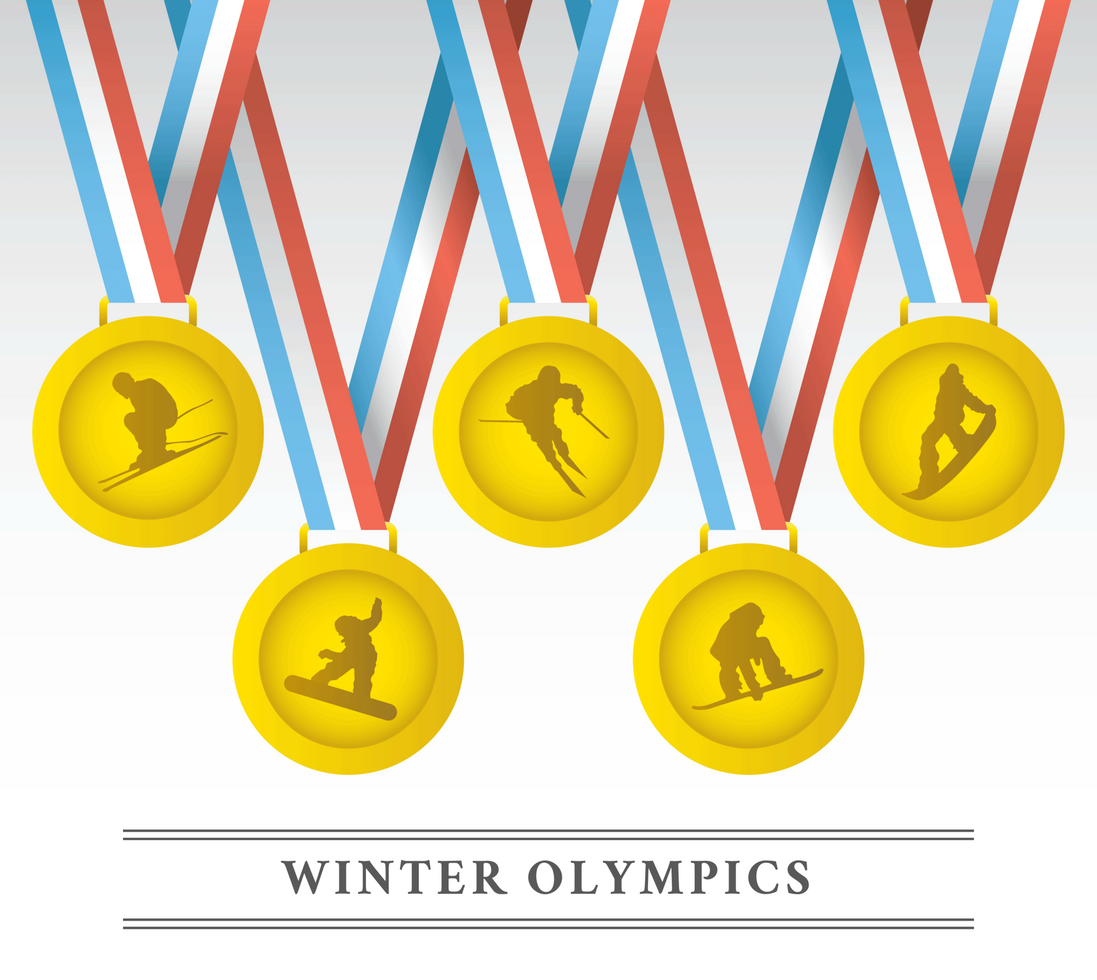 Vecteur de médailles des Jeux olympiques d'hiver