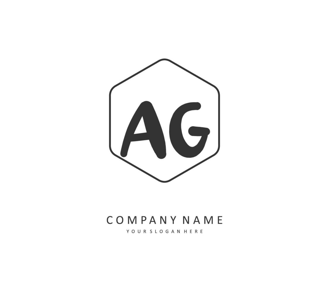 ag initiale lettre écriture et Signature logo. une concept écriture initiale logo avec modèle élément. vecteur