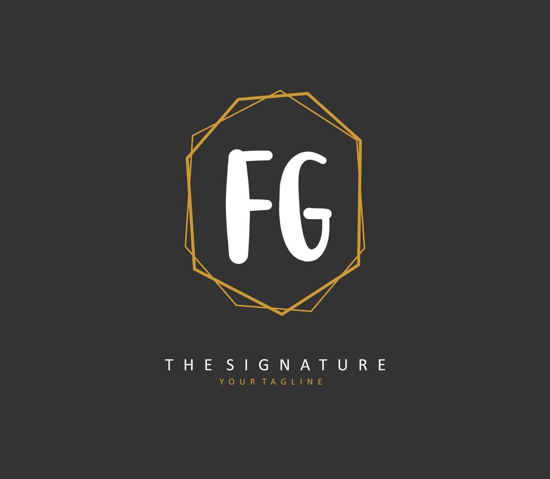 fg initiale lettre écriture et Signature logo. une concept écriture initiale logo avec modèle élément. vecteur