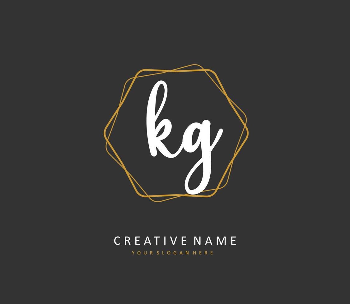 kg initiale lettre écriture et Signature logo. une concept écriture initiale logo avec modèle élément. vecteur