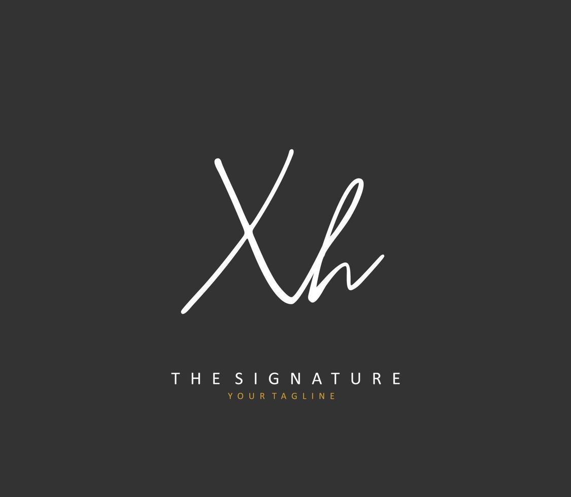 X h xh initiale lettre écriture et Signature logo. une concept écriture initiale logo avec modèle élément. vecteur