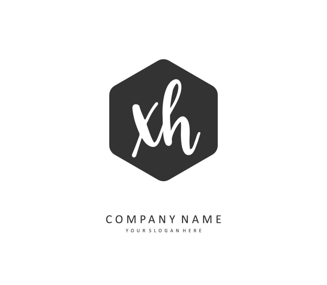 X h xh initiale lettre écriture et Signature logo. une concept écriture initiale logo avec modèle élément. vecteur