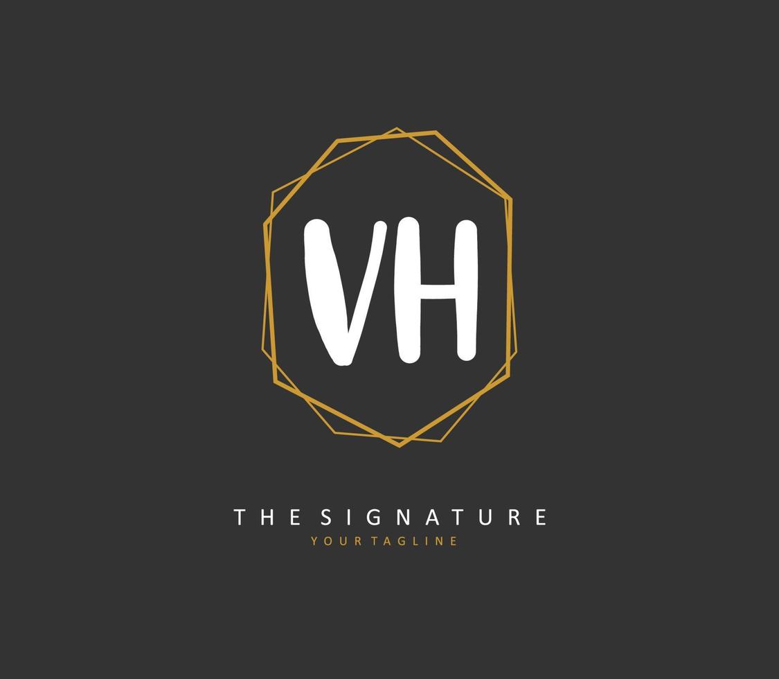 v h vh initiale lettre écriture et Signature logo. une concept écriture initiale logo avec modèle élément. vecteur