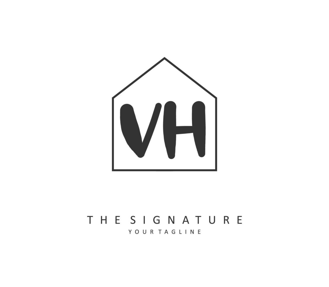 v h vh initiale lettre écriture et Signature logo. une concept écriture initiale logo avec modèle élément. vecteur