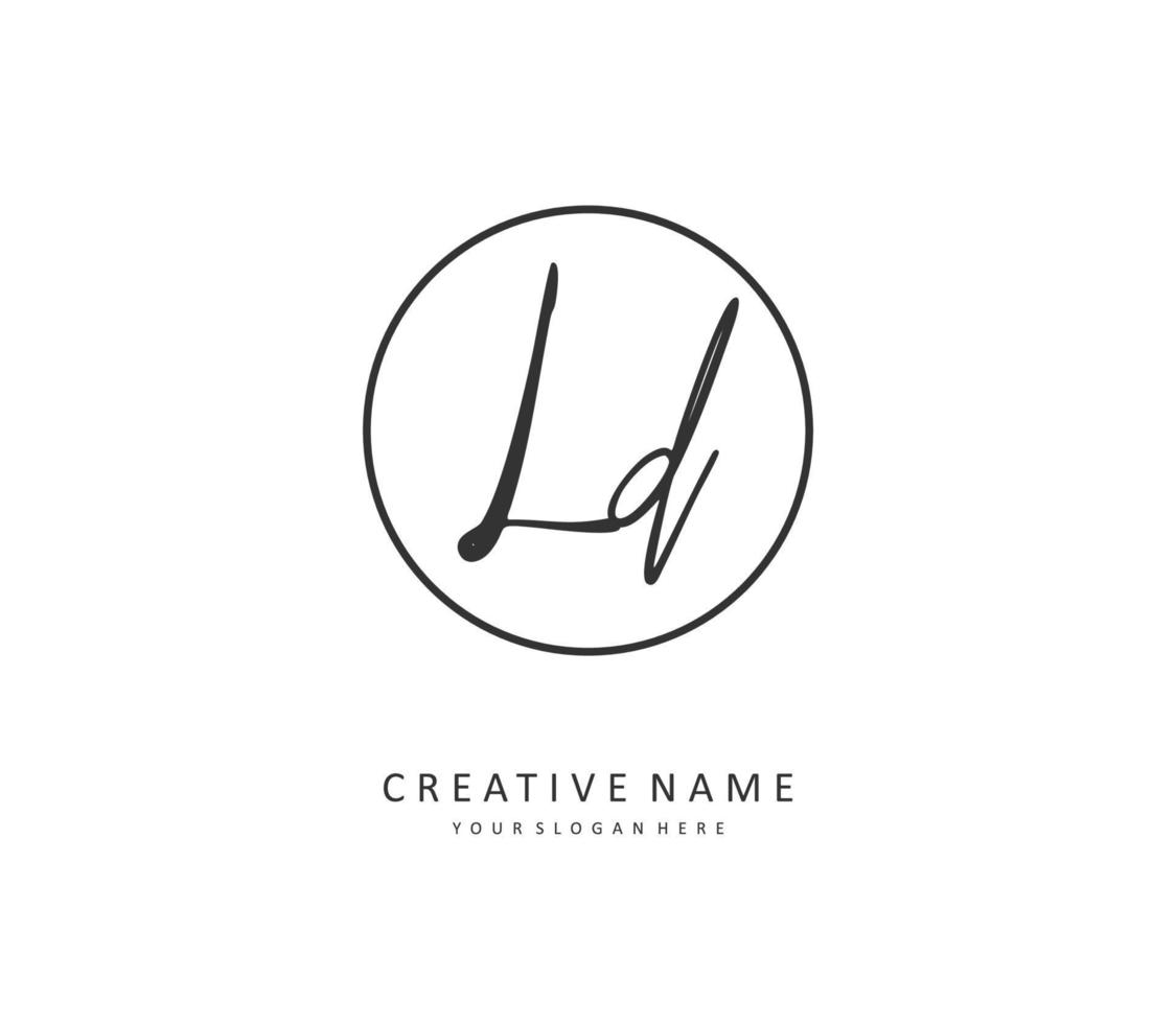 ld initiale lettre écriture et Signature logo. une concept écriture initiale logo avec modèle élément. vecteur