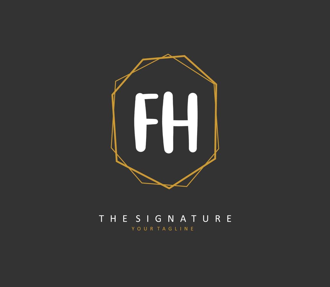 F h fh initiale lettre écriture et Signature logo. une concept écriture initiale logo avec modèle élément. vecteur