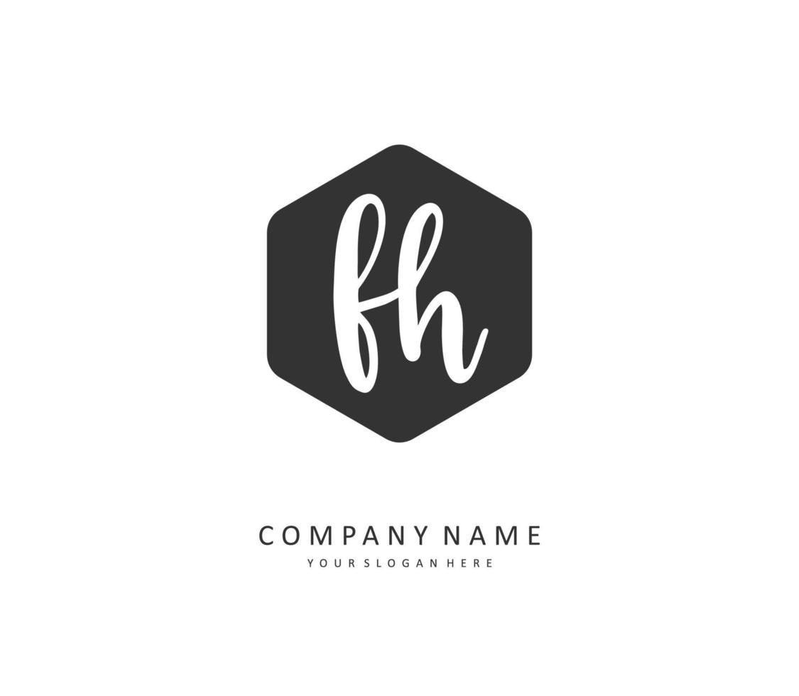 F h fh initiale lettre écriture et Signature logo. une concept écriture initiale logo avec modèle élément. vecteur