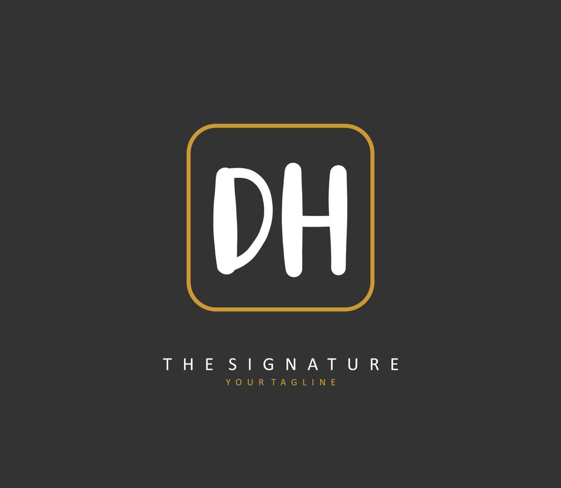 ré h dh initiale lettre écriture et Signature logo. une concept écriture initiale logo avec modèle élément. vecteur