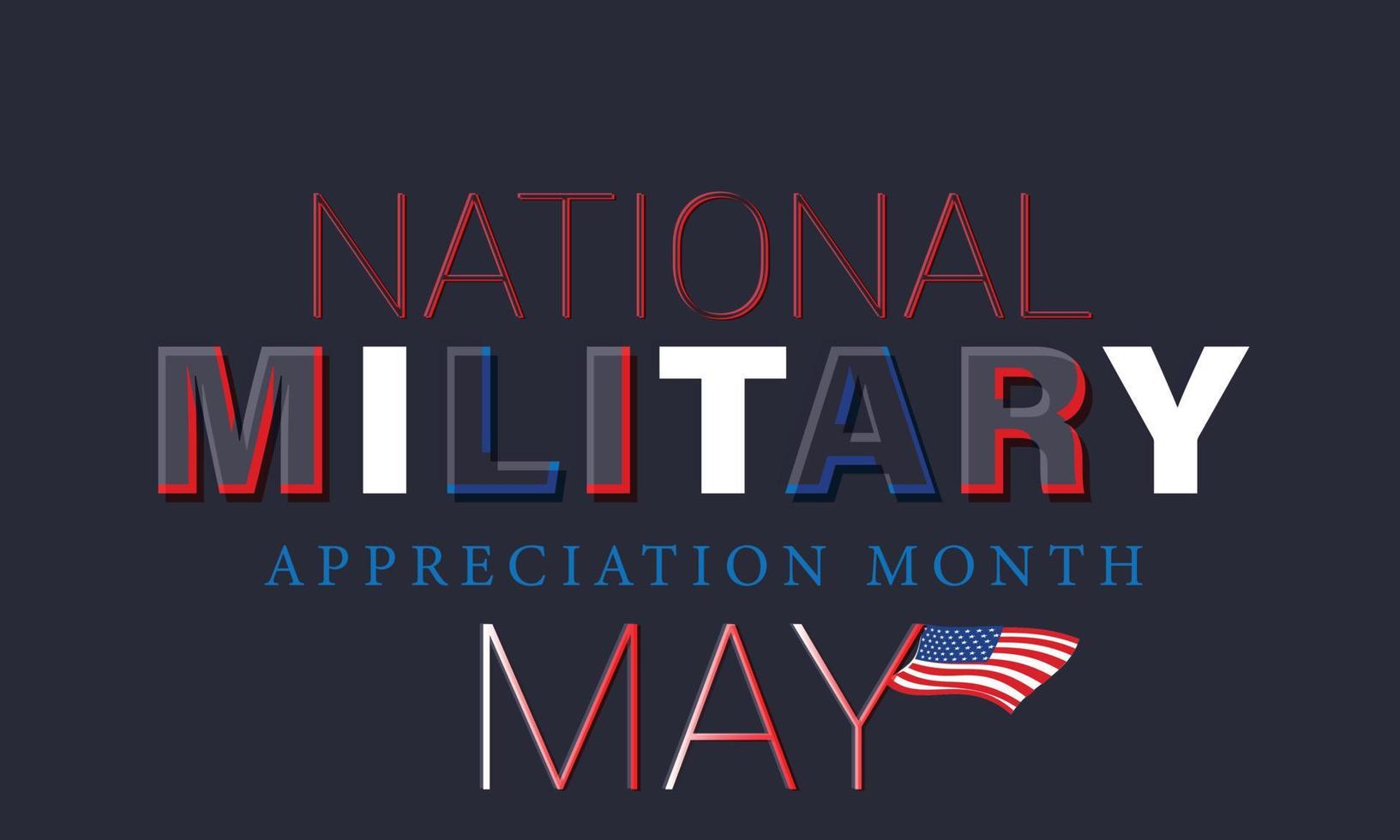 nationale militaire appréciation mois est observé chaque année dans peut. modèle pour arrière-plan, bannière, carte, affiche. vecteur