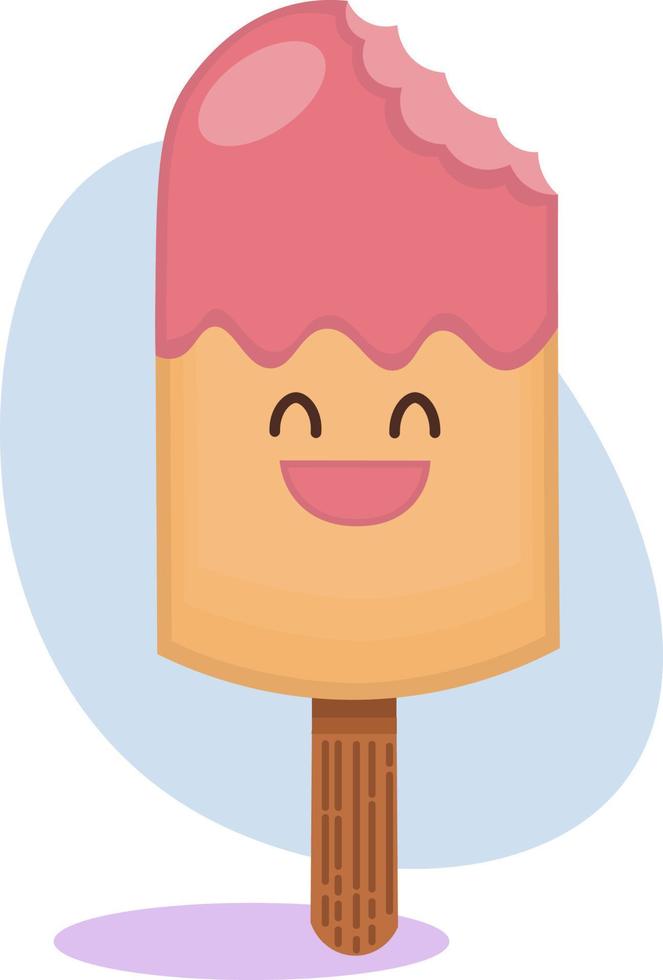 vecteur dessin. marrant la glace crème kawaii. la glace crème cône