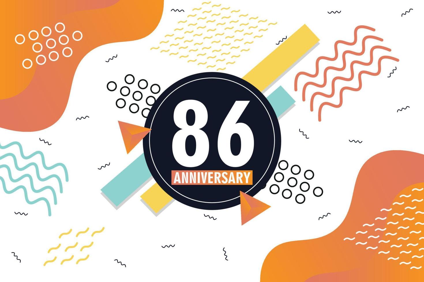 86e anniversaire fête logotype avec coloré abstrait Contexte conception avec géométrique formes vecteur conception