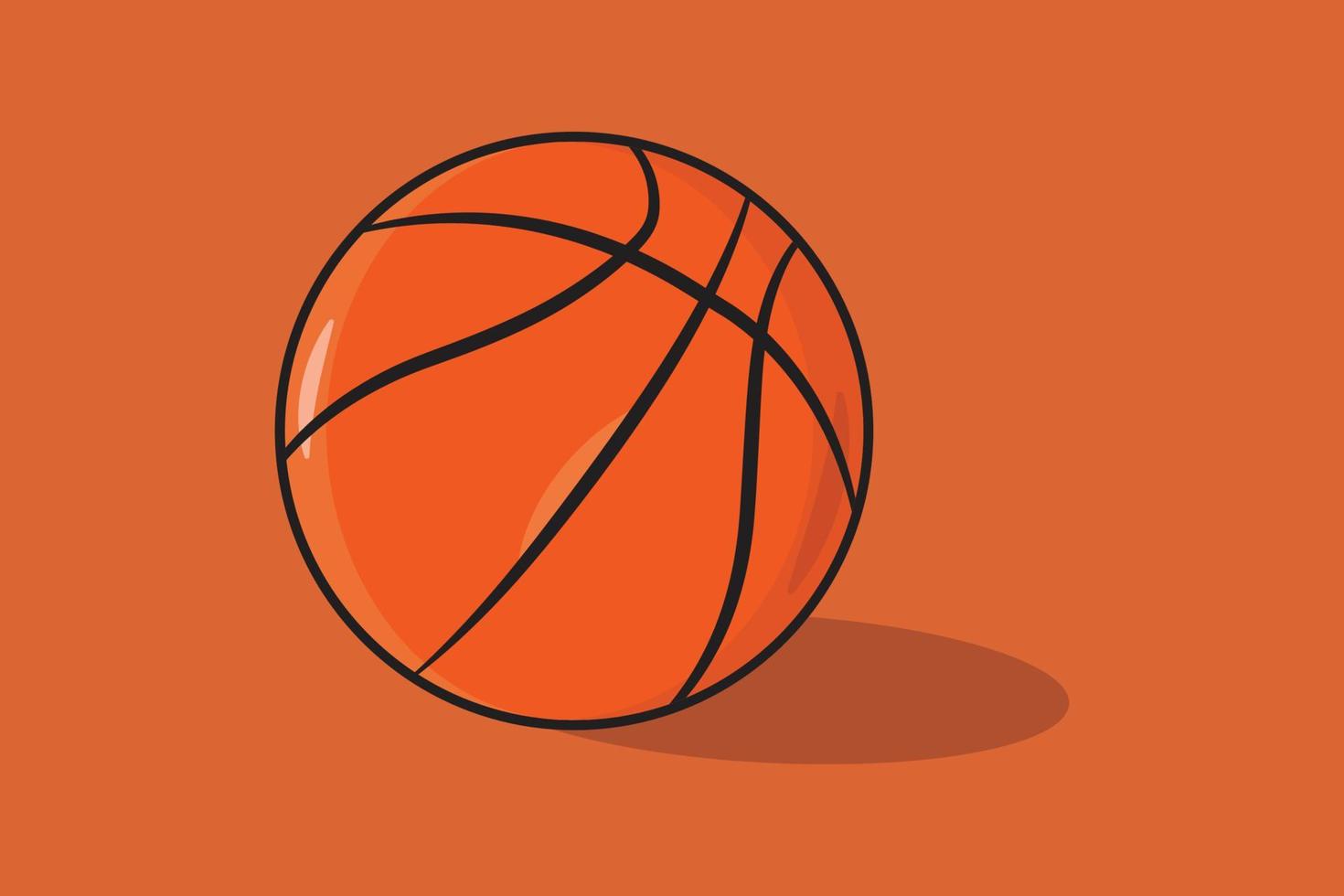 basketball Balle dessin animé vecteur illustration basketball logo plat icône contour