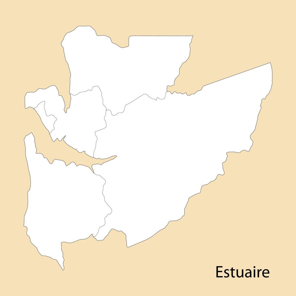 haute qualité carte de estuaire est une Région de Gabon vecteur