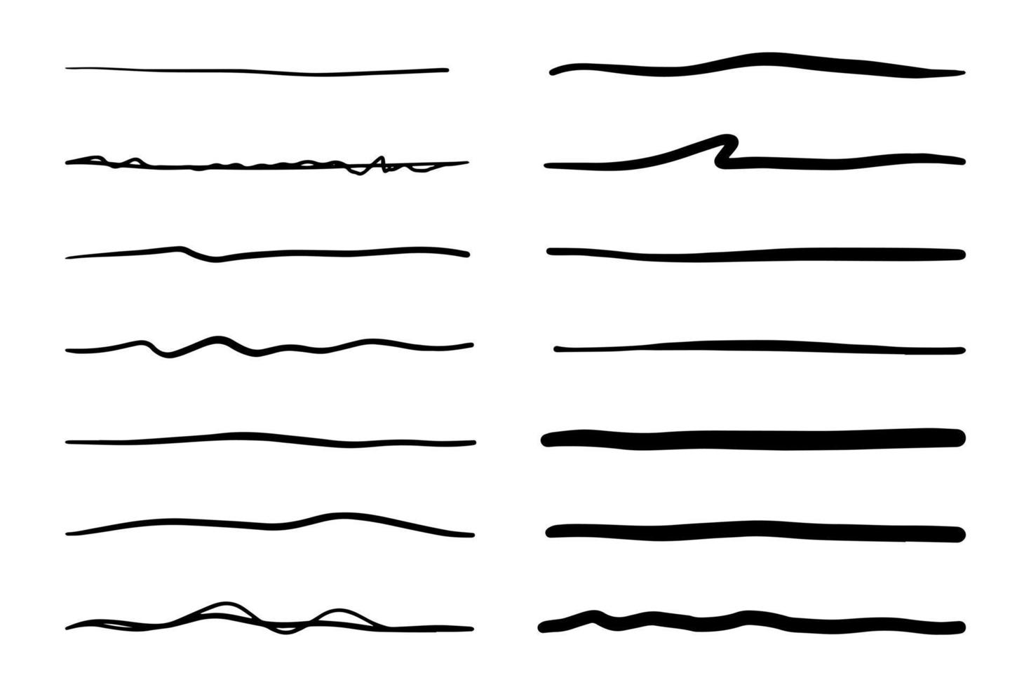 main tiré souligner collection, vecteur illustration.