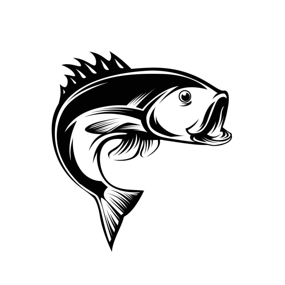 pêche silhouette logo conception. poisson logo illustration vecteur