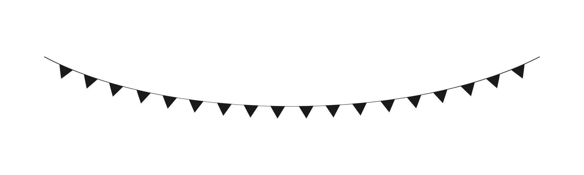 drapeau bannière, bruant guirlande silhouette modèle pour scrapbooking des soirées et événements vecteur illustration