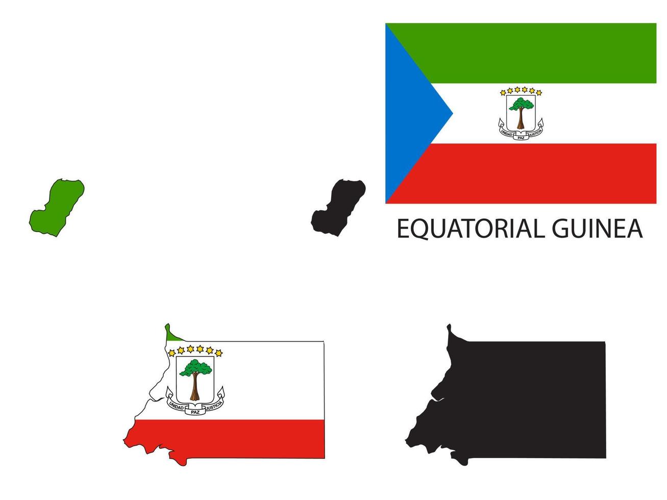 équatorial Guinée drapeau et carte illustration vecteur