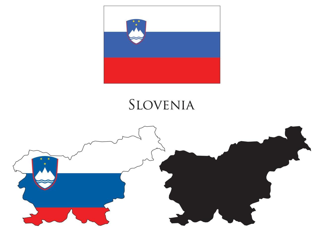 slovénie drapeau et carte illustration vecteur