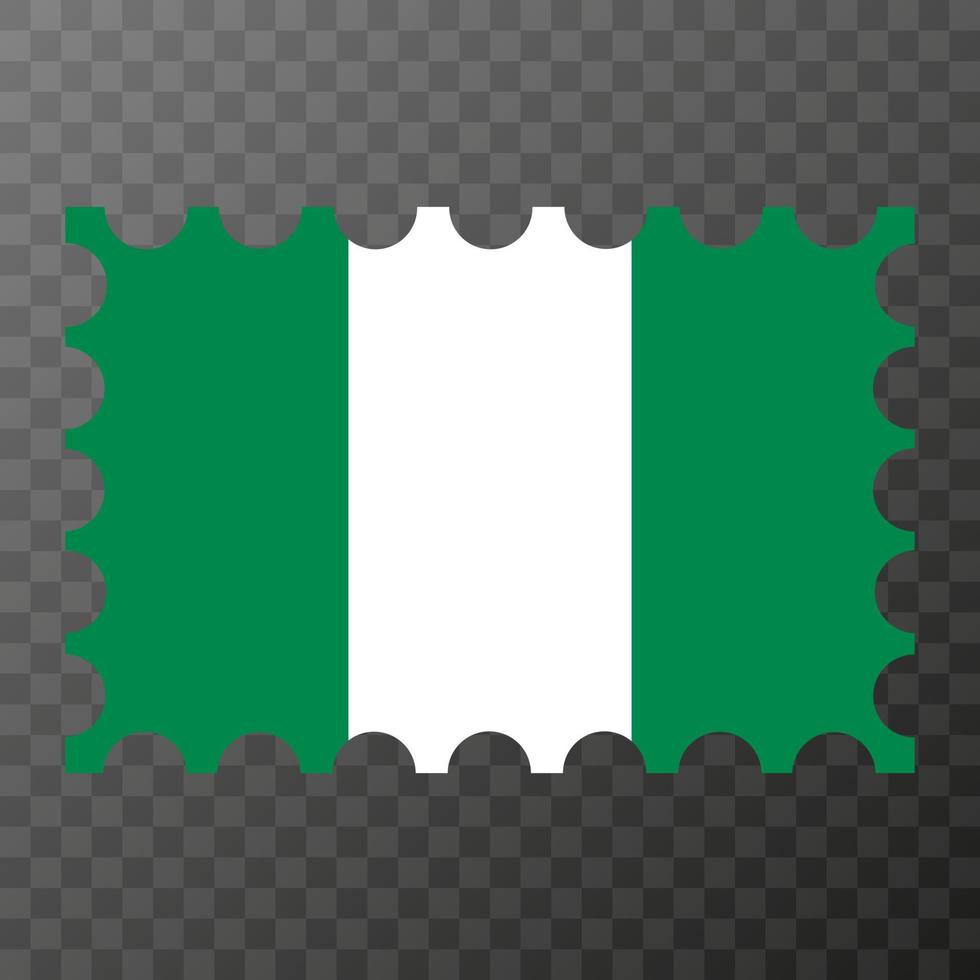 affranchissement timbre avec Nigeria drapeau. vecteur illustration.