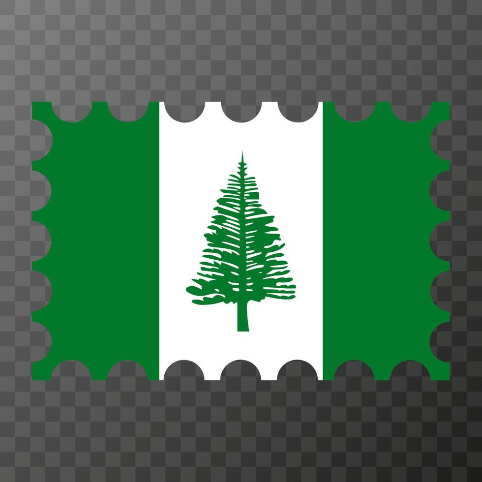 affranchissement timbre avec Norfolk île drapeau. vecteur illustration.