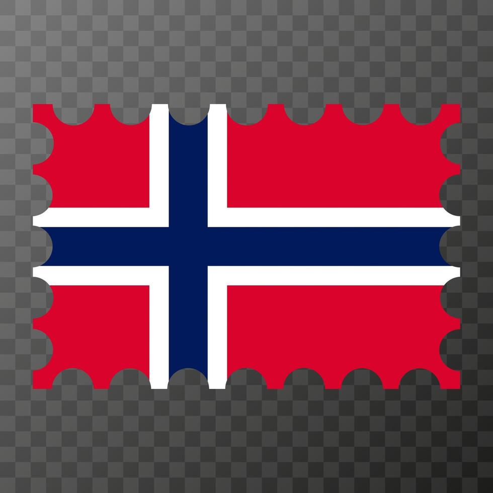 affranchissement timbre avec Norvège drapeau. vecteur illustration.