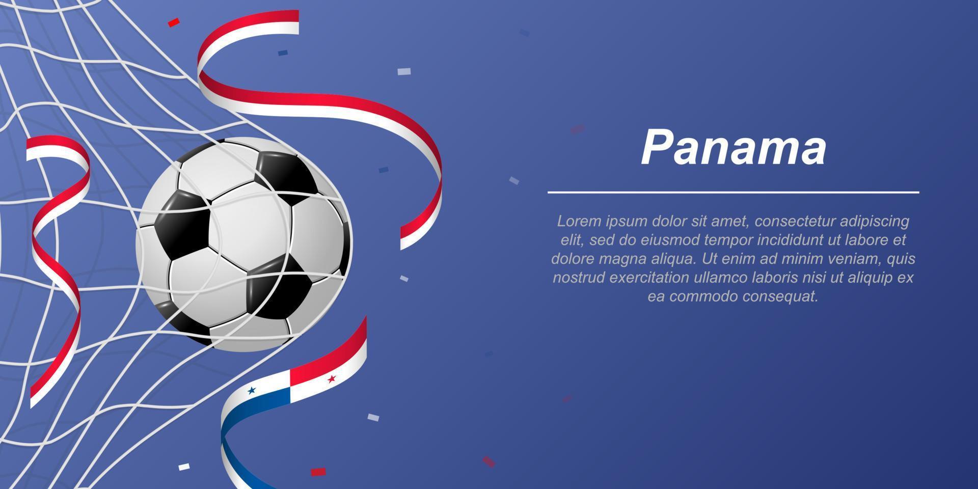 football Contexte avec en volant rubans dans couleurs de le drapeau de Panama vecteur