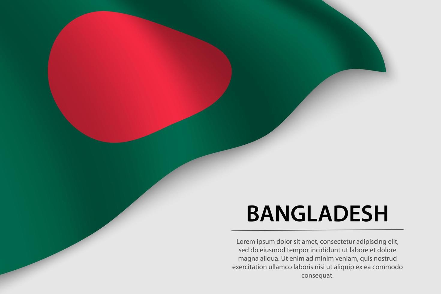 vague drapeau de bangladesh sur blanc Contexte. bannière ou ruban ve vecteur