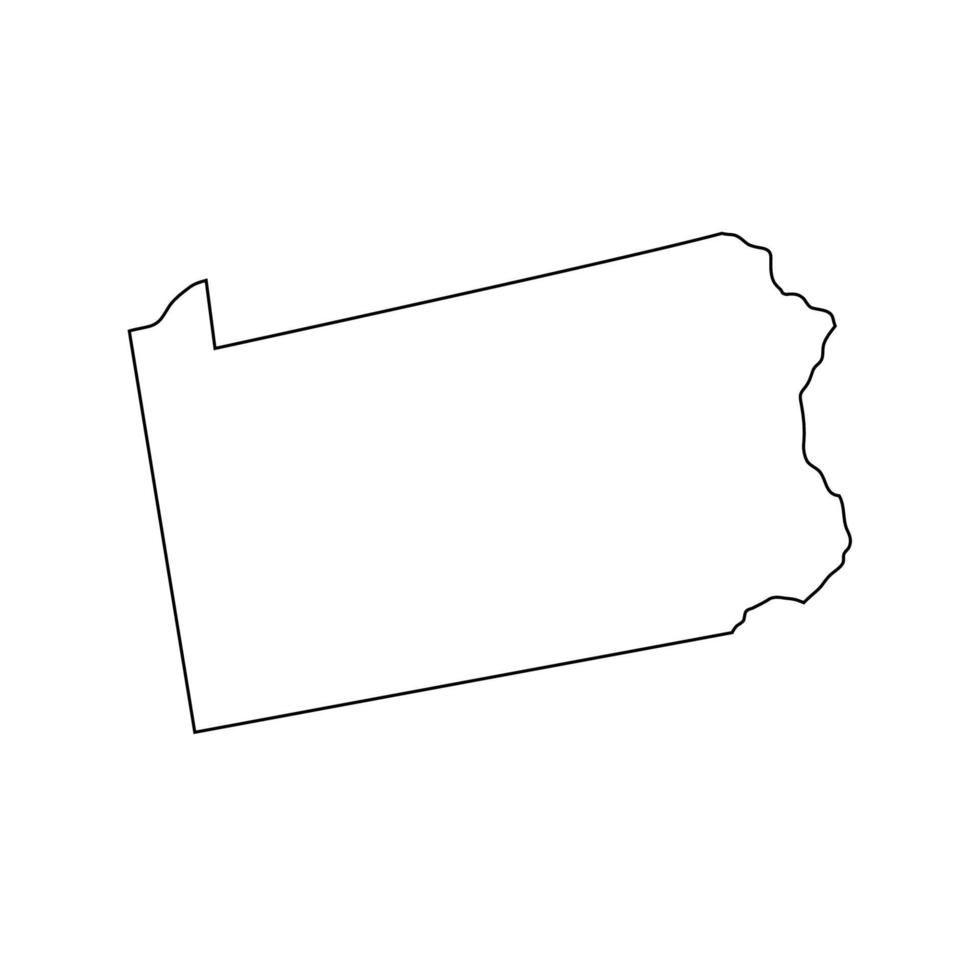 Pennsylvanie - nous État. contour ligne dans noir couleur. vecteur illustration. eps dix