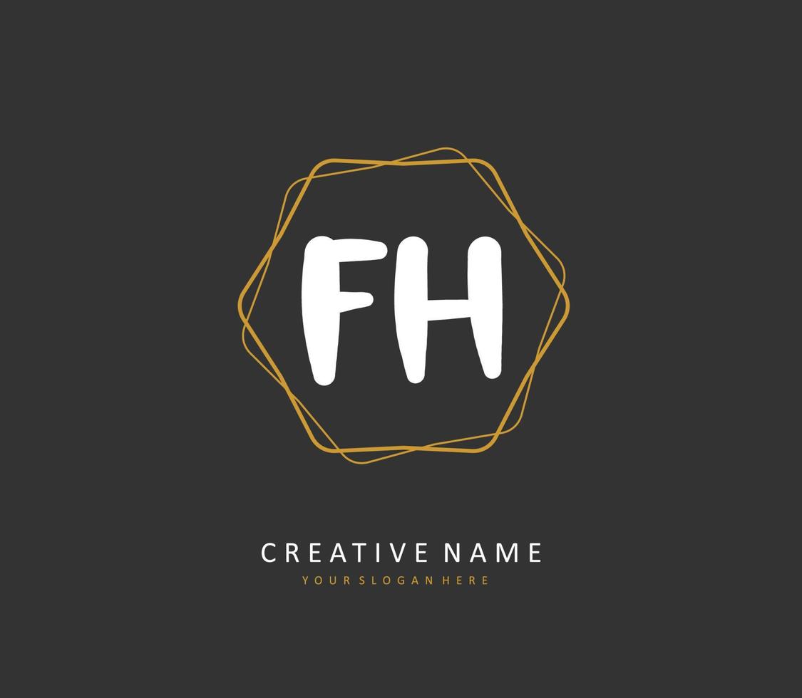 F h fh initiale lettre écriture et Signature logo. une concept écriture initiale logo avec modèle élément. vecteur